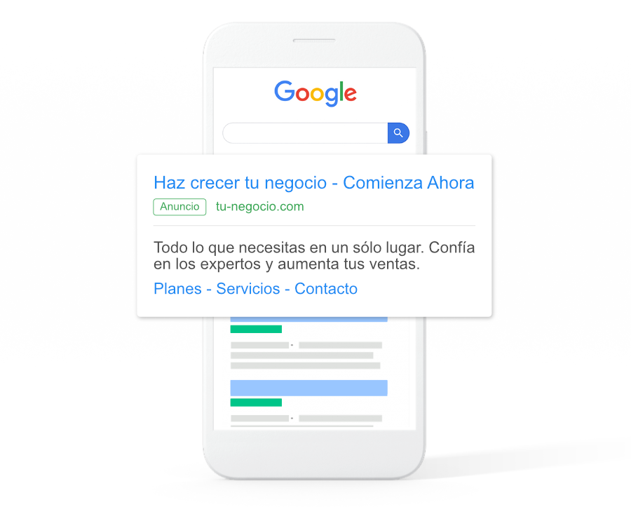 Vista previa de anunancios en Google ADS de next level